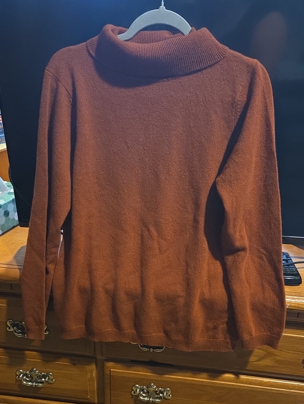 Charter Club 100% Cashmere Rust Turtleneck Sweater